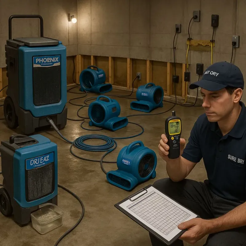 Structural Drying and Dehumidification process in Estill, SC